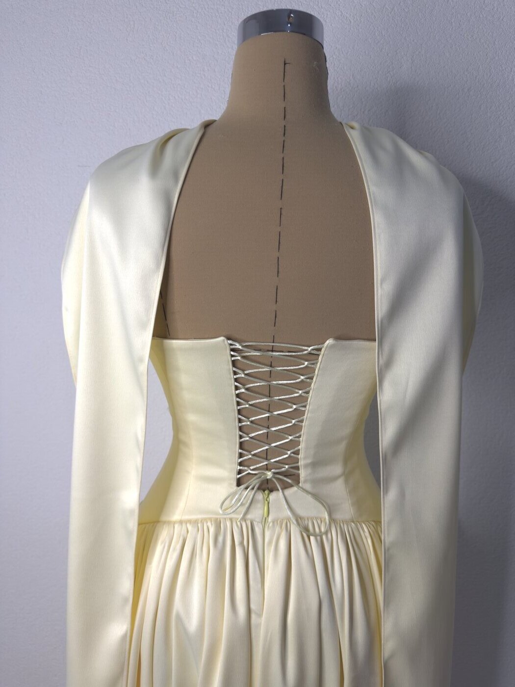 Cream bodice with corset-style lacing detail